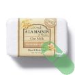 "Close-up of A La Maison Oat Milk Moisturizing Soap bar showing creamy texture and smooth edges"

