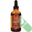 African Red Tea Organic Egyptian Cold Pressed Black Seed Oil 4 oz amber glass bottle with dropper

