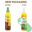 Alba Botanica leave-in mist bottle with tropical coconut background

