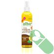Ingredients list of Alba Botanica leave-in mist highlighting organic oils

