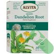 Alvita Organic Dandelion Root Tea box with tea bags displayed on side

