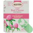 "Alvita Organic Red Clover Tea box with 16 herbal tea bags for circulatory support"

