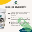 "Back label of Amazing Herbs Black Seed Gold showing supplement facts and warnings"

