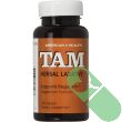 American Health TAM Herbal Laxative Tablets bottle placed alongside natural ingredients like Senna and Cascara Sagrada

