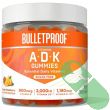 Back label view of Bulletproof A+D+K Gummies – dosage instructions and detailed ingredients for 60-count bottle