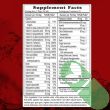 "Side view of Buried Treasure Active 55 Daily Liquid Supplement with ingredient and supplement facts"

