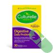 Culturelle daily probiotic with 30 capsules for digestive health.
