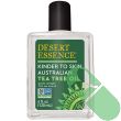 "4 oz bottle of Desert Essence Kinder To Skin Australian Tea Tree Oil with natural herbal branding"


