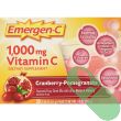 "Close-up of Emergen-C 1000mg Vitamin C Powder Cranberry Pomegranate ingredients and nutrition label"

