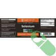 "Side view of Global Healing Selenium capsule bottle with ingredient list"


