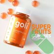 List of ingredients on Goli Superfruits Gummies packaging with organic fruit extracts and natural flavors.

