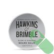 "Hawkins & Brimble Beard Balm 50g with fresh natural ingredient elements displayed"

