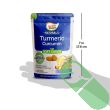 Hand holding Healthy Delights Turmeric Curcumin soft chew showing size and texture