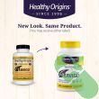 "Healthy Origins Teavigo capsules scattered near bottle showing capsule shape and size"

