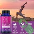 "Side label of Herb Krave Flow and Glow highlighting key herbal ingredients"

