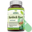 "Side view of Herbal Secrets Burdock Root 120 veggie capsules bottle"

