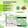 "Close-up of Herbion Naturals Chest Rub ointment texture in open container"

