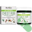"Hand applying Herbion Naturals Chest Rub ointment on chest for muscle relief"

