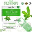 Herbion Naturals Mint Flavored Cough Drops 18 count box with mint leaf design

