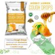 Back of Herbion Naturals Honey Lemon Flavored Cough Drops bag showing dosage instructions

