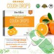 Back of Herbion Naturals Orange Flavored Sugar-Free Cough Drops bag showing dosage instructions

