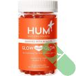 "HUM Glow Sweet Glow Skin 60 Vegan Gummies packaging emphasizing skin health benefits and natural ingredients."

