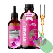 Bottle of JoySpring INTIMISS for female vitality, blending powerful herbs in a liquid formula to support energy and hormonal health.