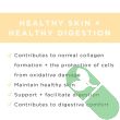 Close-up of JSHealth Skin + Digestion supplement label and ingredients

