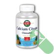 KAL Calcium Citrate Chewables bottle featuring mixed fruit flavor and key supplement information.