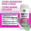"Supplement facts panel on KAL Pretty Magnesium Citrate Powdered Drink Mix container"

