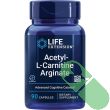 Product label showing dosage instructions and warnings for Life Extension Acetyl-L-Carnitine Arginate

