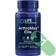 Tablets spilled beside Life Extension ArthroMax Elite bottle showing tablet shape

