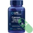 "Life Extension Calcium Citrate with Vitamin D 200 capsules bottle placed with calcium-rich foods for optimal supplementation"

