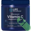 "Close-up of Life Extension Effervescent Vitamin C Magnesium Crystals 180g label highlighting key ingredients"

