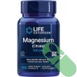 “Life Extension Magnesium Citrate 100 mg Veggie Caps bottle front label showing heart support”

