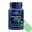"Close-up of Life Extension Pantothenic Acid Vitamin B5 500mg label – supports energy metabolism"

