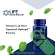 "Life Extension Vitamin C 24-Hour Liposomal Hydrogel Formula tablets arranged on table, shape and color visible"

