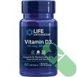 Front label of Life Extension Vitamin D3 125 mcg 5000 IU 60 Softgels bottle.
