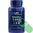 "Life Extension Vitamins D and K with Sea-Iodine 60 capsules bottle next to meal, recommended with food for absorption"

