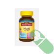 Open bottle of Nature Made Multivitamin For Her 60 Softgels showing softgel capsules.

