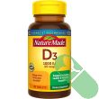 Nature Made Vitamin D3 1000 IU Tablets packaging highlighting bone and muscle support benefits.

