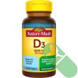 Nature Made Vitamin D3 2000 IU Softgels packaging emphasizing immune and bone support.

