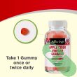 Close-up of label showing Natures Craft Apple Cider Vinegar Gummies and ingredient details.

