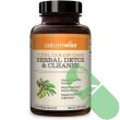 "Detail of delayed-release detox capsules from NatureWise for targeted colon support."

