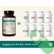 Open bottle of NatureWise Men's Multivitamin Minerals Stress Support 60 Veggie Caps showing vegetarian capsules for daily use.

