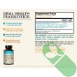 Supplement facts panel detailing probiotic strains and prebiotic ingredients for oral health


