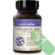 NatureWise Vitamin K2 VitaMK7 100 mcg 90 Softgels packaging with clear vitamin K2 and VitaMK7 branding for dietary supplement.

