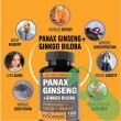 "NooMost Panax Ginseng supplement with Ginkgo Biloba for improved clarity and sustained physical energy"

