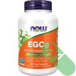 Supplement facts label on NOW EGCG Green Tea Extract bottle highlighting 50% EGCG content

