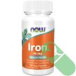 Detailed ingredient list on NOW Iron 18 mg essential mineral supplement label


